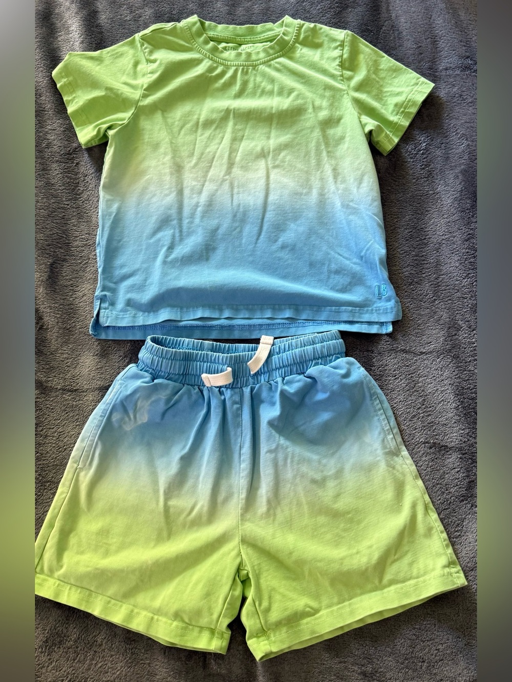 Little Bipsy Green and Blue Ombre Kids Set 4-5T